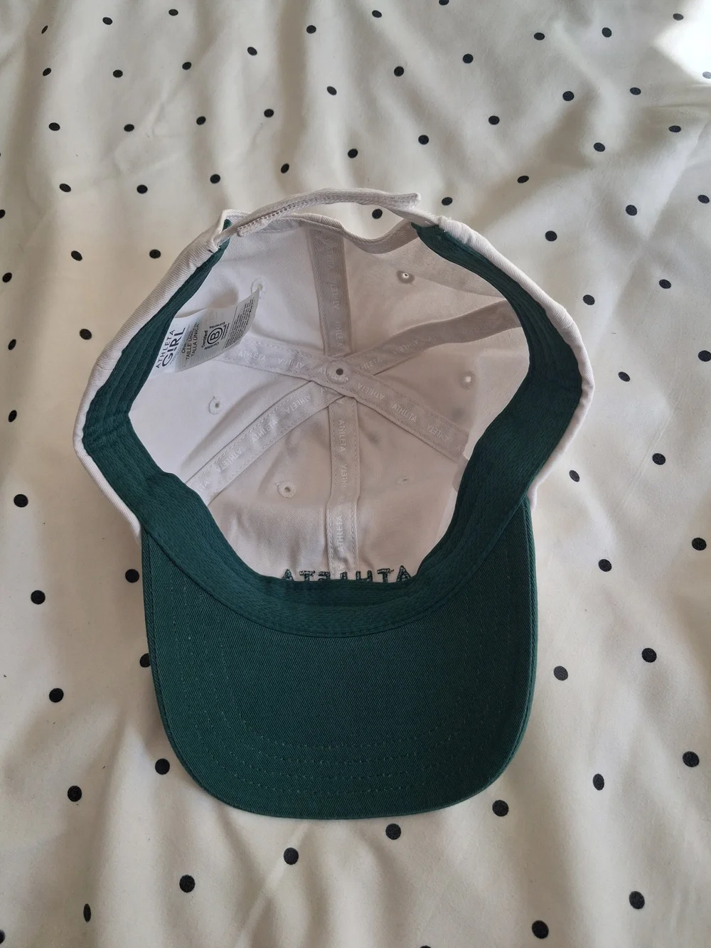 Athleta GIRL White & Dark Green Tennis Baseball Athleisure Cap kids